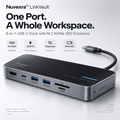 Nuvexra™ LinkVault 8-in-1 USB-C Dock with M.2 NVMe SSD Enclosure — 4K HDMI, 100W PD & 10Gbps Data