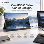 Nuvexra™ FoldView 15.6" 2K Portable Monitor — USB-C, Mini HDMI, Built-In Kickstand & Dual Speakers