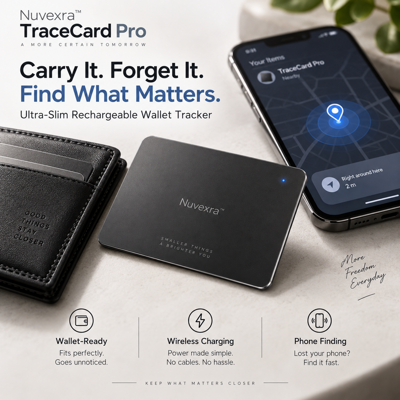 Nuvexra™ TraceCard Pro | Ultra-Slim Wallet Tracker