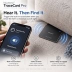Nuvexra™ TraceCard Pro Ultra-Slim Rechargeable Wallet Tracker — Find My-Compatible, Wireless Charging & Smart Lost Alerts