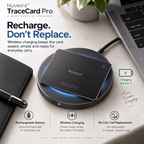 Nuvexra™ TraceCard Pro Ultra-Slim Rechargeable Wallet Tracker — Find My-Compatible, Wireless Charging & Smart Lost Alerts