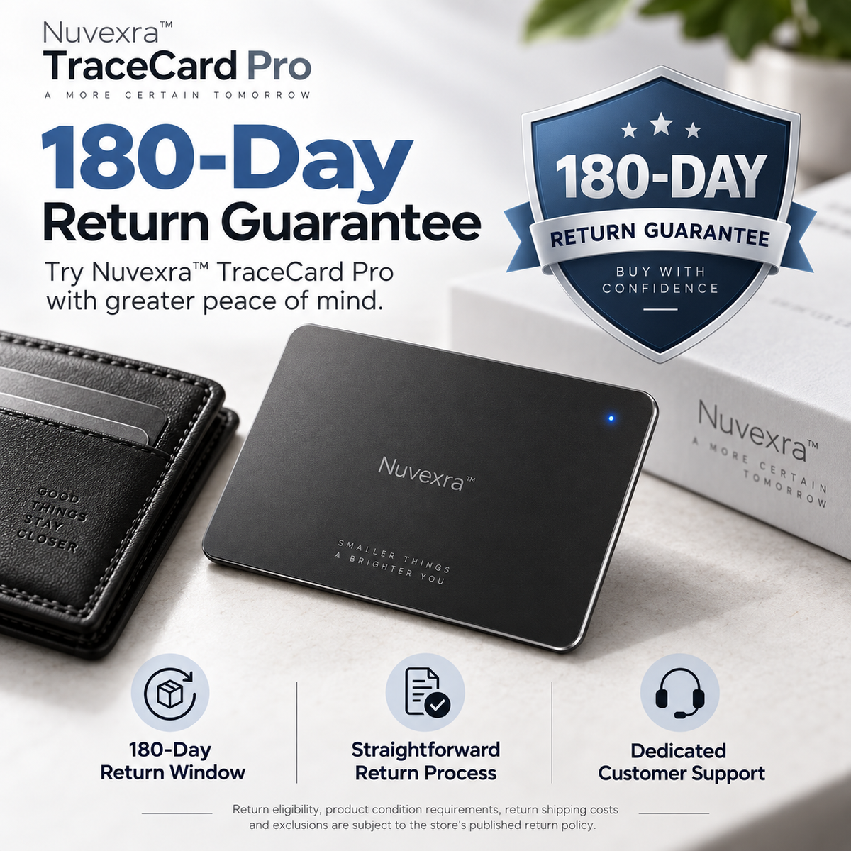 Nuvexra™ TraceCard Pro Ultra-Slim Rechargeable Wallet Tracker — Find My-Compatible, Wireless Charging & Smart Lost Alerts