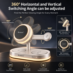 Nuvexra™ AeroGlow 4-in-1 Magnetic Wireless Charging Stand — Qi2 25W, Active Cooling & Night Light
